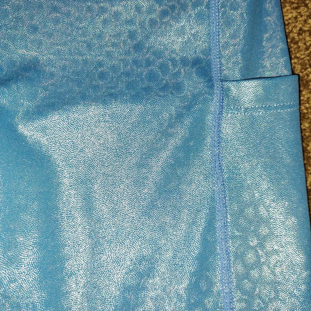 Zyia Active Blue Mermaid Pocket Light n Tight Legging/Capri,Metallic,Size 2 - Picture 3 of 10